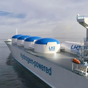 A large white ship with blue domes
